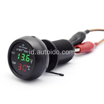 Monitor Meter Digital 3in1 LED USB Car Charger